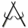 Playwell Chrome Sai Black Octagonal Daggers