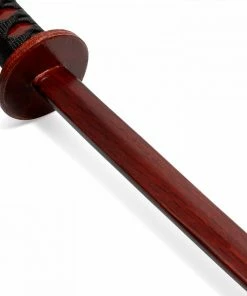 Playwell Wooden Roped Bokken With Scabbard - Cherry Oak