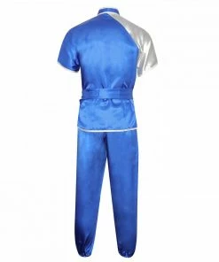 Playwell Competition Wushu Silk Uniform - White/Blue