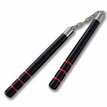 Playwell Deluxe Wooden Black Oak 3 Stripes Nunchucks B.B 1 Playwell Deluxe Wooden Black Oak 3 Stripes Nunchucks B.B