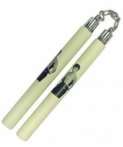 Playwell NR-015C: Foam Nunchaku All White Bruce Lee B.B Nunchucks