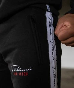 Playwell Tatami Autograph Black Cotton Tracksuit Bottoms