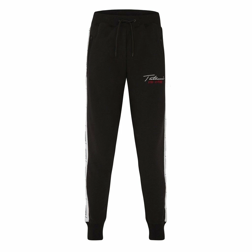 Playwell Tatami Autograph Black Cotton Tracksuit Bottoms 1 Playwell Tatami Autograph Black Cotton Tracksuit Bottoms