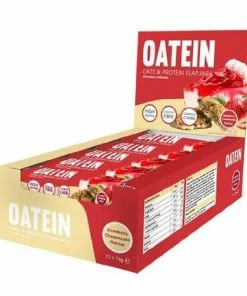 Playwell Oatein Flapjack ( Protein Bars ) - Box Of 20 Strawberry Protein Nutrition & Health Supplements