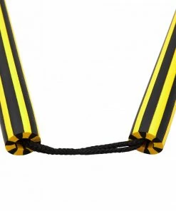 Playwell Nunchucks NR-014B: Foam Nunchaku With Cord Yellow / Black Stripes