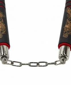 Playwell NR-027:Deluxe Foam Nunchaku B.B With Grip : Red Grips Nunchucks