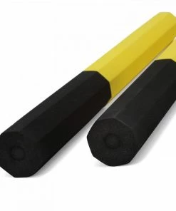 Playwell NR-012b: Octagonal Dense Foam Nunchaku Yellow/Black - 12"