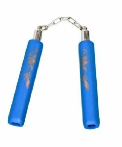 Playwell Nunchucks NR-017: 8 In Foam With Ball Bearing Chain: All Blue