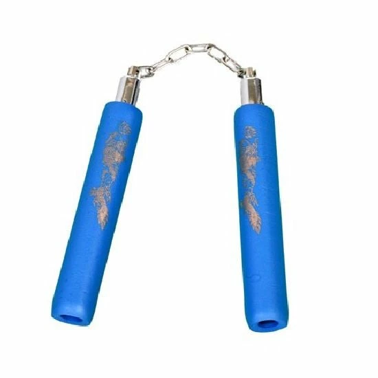 Playwell Nunchucks NR-017: 8 In Foam With Ball Bearing Chain: All Blue 1 Playwell Nunchucks NR-017: 8 In Foam With Ball Bearing Chain: All Blue