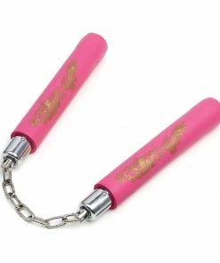 Playwell Nunchucks NR-00P: Nunchaku Foam Hot Pink With Chain - 8"