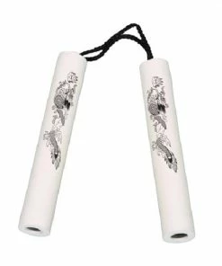 Playwell Nunchucks NR-0019: 8 Inches White Nunchaku Foam With Cord
