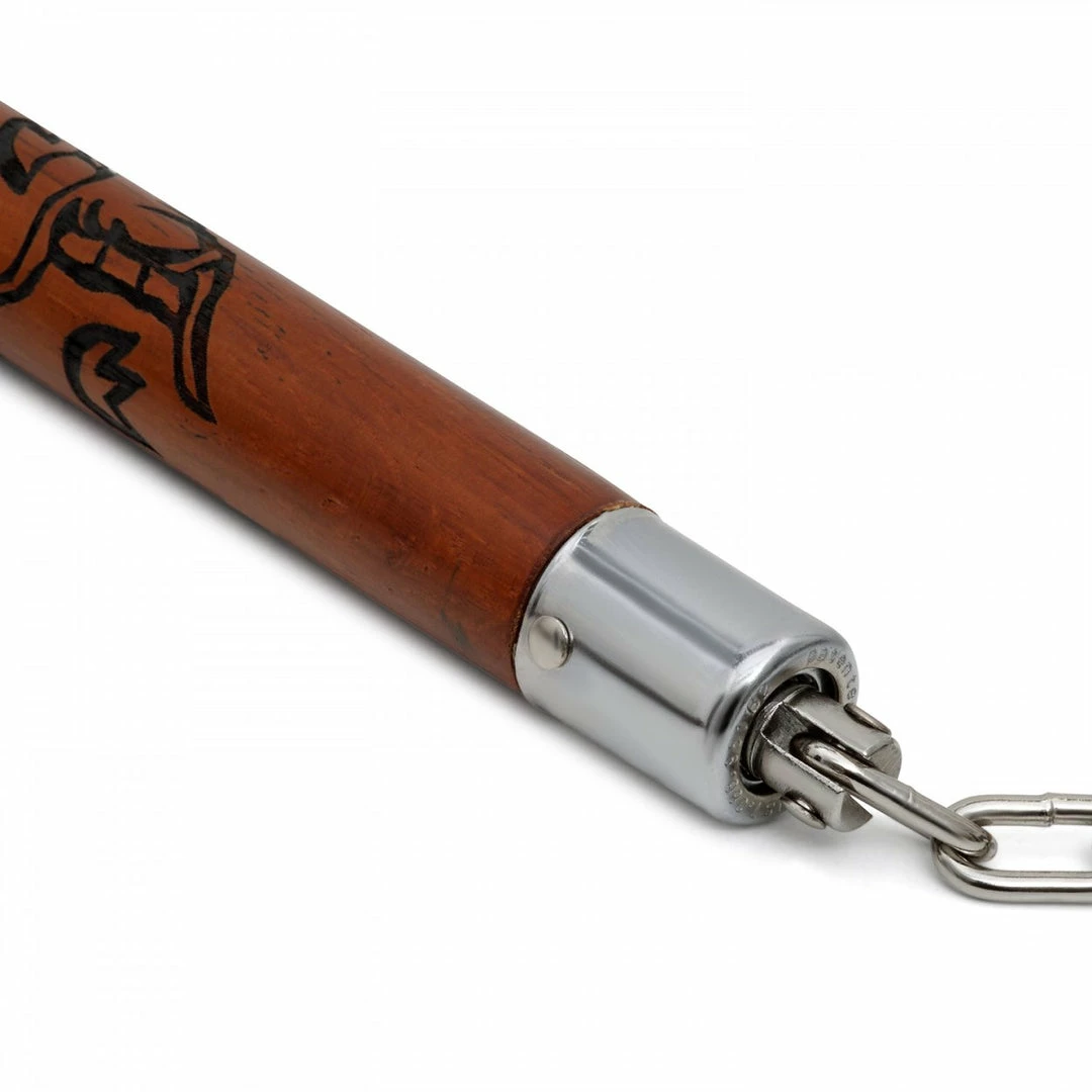 Playwell Deluxe Carved Dragon Nunchaku Chain - Red Oak Nunchucks 3 Playwell Deluxe Carved Dragon Nunchaku Chain - Red Oak Nunchucks