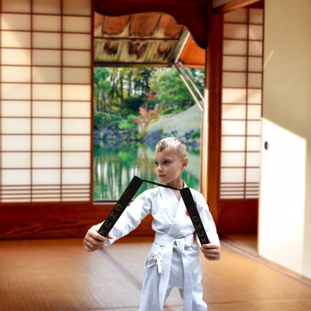 CHUXX Martial Arts Premium Black Rope Practice Nunchaku With Case 8 CHUXX Martial Arts Premium Black Rope Practice Nunchaku With Case