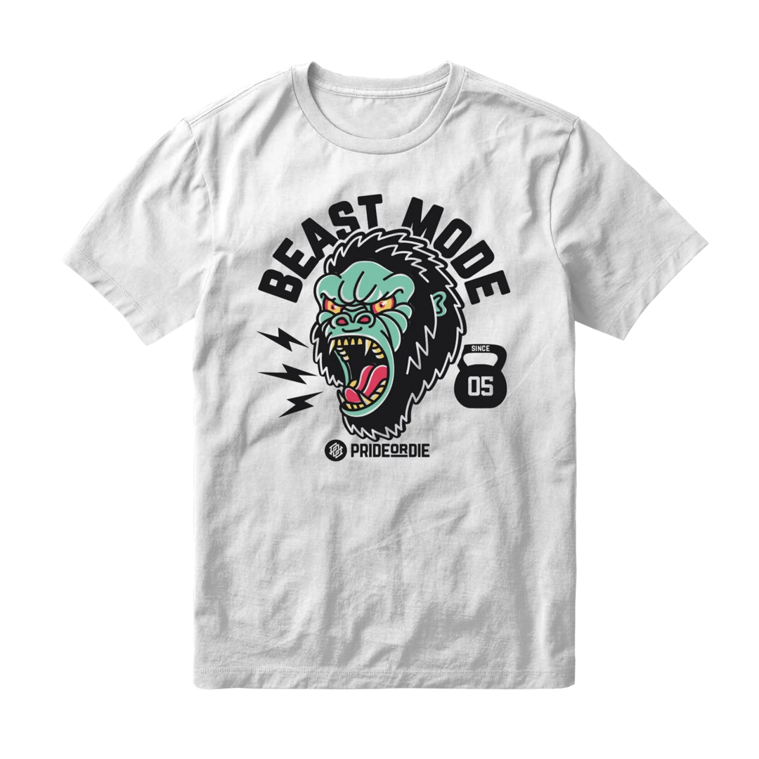 Playwell Pride Or Die Beast Mode T Shirt - White Pride Or Die MMA Clothing 1 Playwell Pride Or Die Beast Mode T Shirt - White Pride Or Die MMA Clothing
