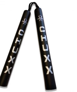 CHUXX Martial Arts Black/Silver Premium Rope Practice Nunchaku With Case 7 CHUXX Martial Arts Black/Silver Premium Rope Practice Nunchaku With Case