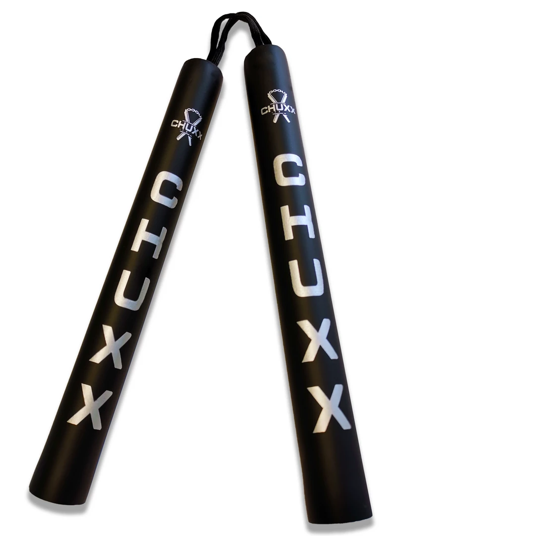 CHUXX Martial Arts Black/Silver Premium Rope Practice Nunchaku With Case 3 CHUXX Martial Arts Black/Silver Premium Rope Practice Nunchaku With Case