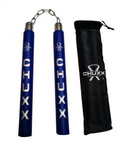 CHUXX Nunchucks CHUXX Martial Arts Premium Blue Chain Practice Nunchaku With Case