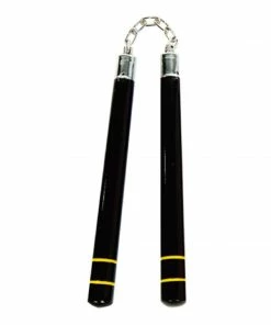 Playwell Deluxe Black Oak Nunchucks W/ 2 Yellow B.B C111