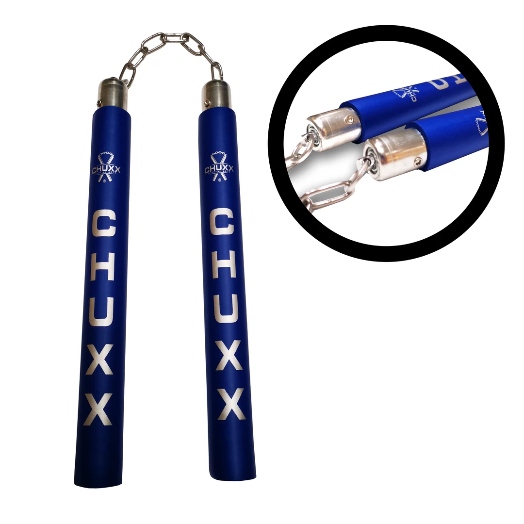CHUXX Nunchucks CHUXX Martial Arts Premium Blue Chain Practice Nunchaku With Case