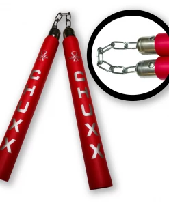 CHUXX Martial Arts Premium Red Chain Practice Nunchaku With Case