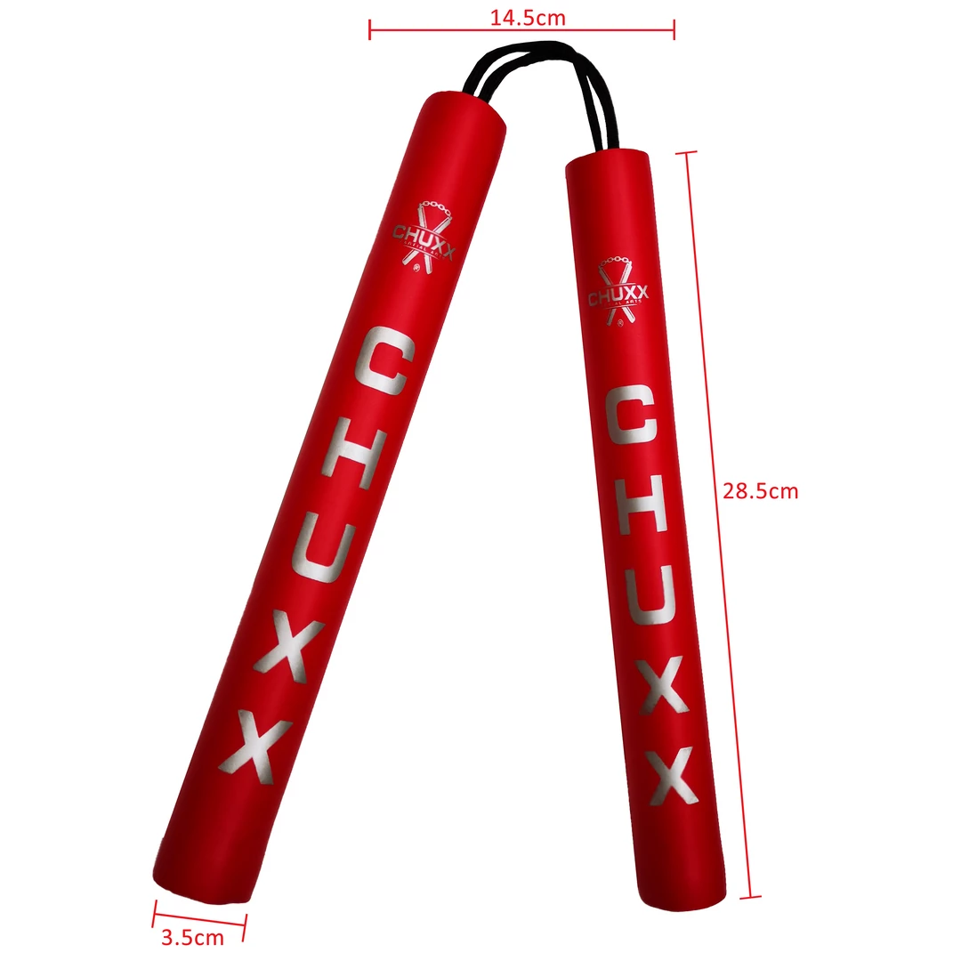 CHUXX Nunchucks CHUXX Martial Arts Red Premium Rope Practice Nunchaku With Case 2 CHUXX Nunchucks CHUXX Martial Arts Red Premium Rope Practice Nunchaku With Case