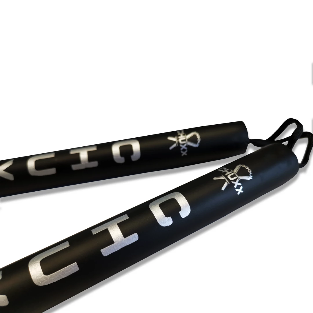 CHUXX Martial Arts Black/Silver Premium Rope Practice Nunchaku With Case 4 CHUXX Martial Arts Black/Silver Premium Rope Practice Nunchaku With Case