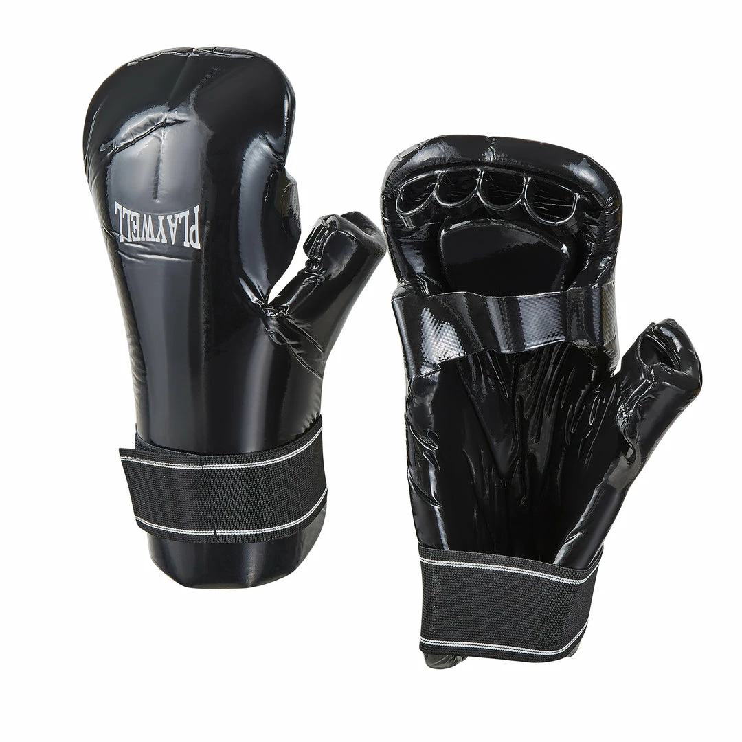 Playwell Dipped Foam Sparring Gloves - Black 1 Playwell Dipped Foam Sparring Gloves - Black