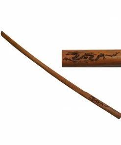 Playwell Japanese Wooden Bokken Wooden Bokken With Laser Carved Dragon