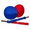 Playwell Childrens Sparring Full Contact Sword & Shield 2 Sets - Blue/Red Rubber/Foam/Plastic Weapons