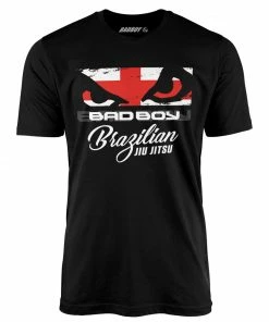 Playwell Bad Boy Uk Flag Jiu Jitsu Fighter T Shirt - Black Bad Boy MMA Clothing