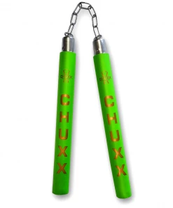 CHUXX Martial Arts Premium Green Chain Practice Nunchaku With Case CHUXX Nunchucks