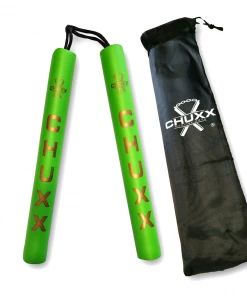 CHUXX Martial Arts Green Premium Rope Practice Nunchaku With Case CHUXX Nunchucks