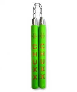 CHUXX Martial Arts Premium Green Chain Practice Nunchaku With Case CHUXX Nunchucks