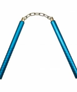 Playwell Nunchucks Heavy Slim Aluminium Nunchaku With Chain: Blue - 10"