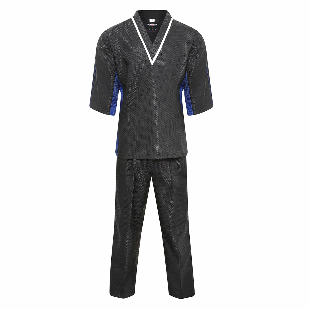 Playwell Elite Freestyle V-Neck Team Uniform - Black/Blue 1 Playwell Elite Freestyle V-Neck Team Uniform - Black/Blue