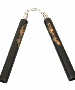 Playwell NR-028: Foam Nunchaku With Metal B/Bearing. All Black Nunchucks