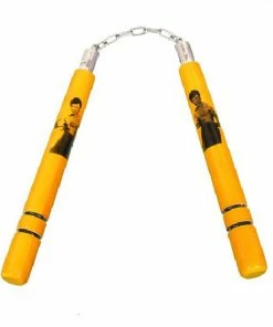 Playwell Nunchucks Yellow Bruce Lee Nunchaku Wooden NR-038