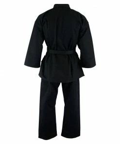 Playwell Adults Karate Deluxe Silver Brand Suit - Black 10oz