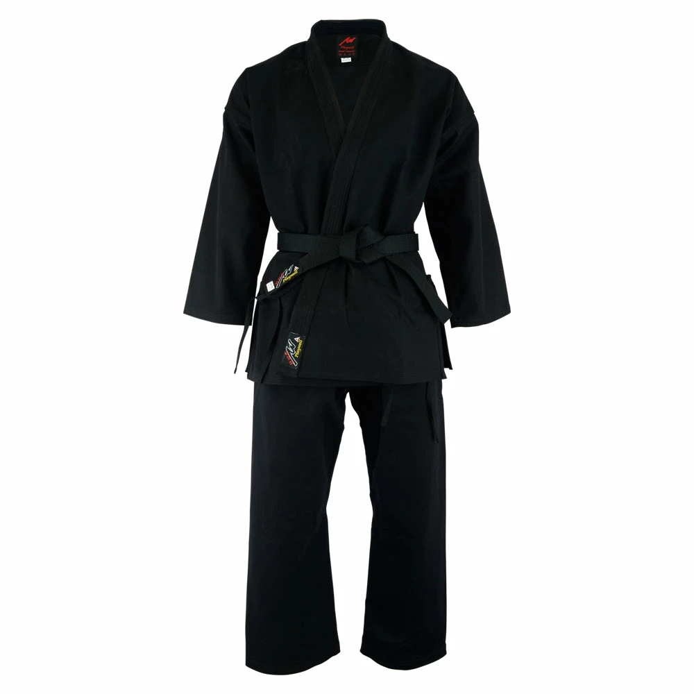 Playwell Adults Karate Deluxe Silver Brand Suit - Black 10oz 1 Playwell Adults Karate Deluxe Silver Brand Suit - Black 10oz