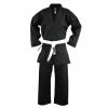 Playwell Adults Karate Medium Weight Polycotton Suit - Black