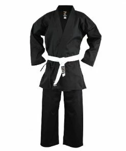 Playwell Karate Uniforms Karate Uniform Black: Childrens P/C - 7OZ