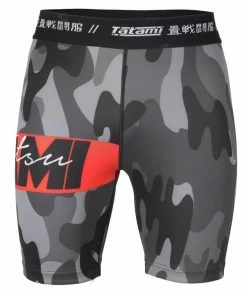 Playwell Tatami Red Bar Camo Vale Tudo Fight Shorts Tatami Fightwear