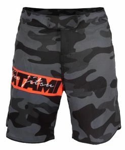 Playwell Tatami Fightwear Tatami Red Bar Camo Fight Shorts