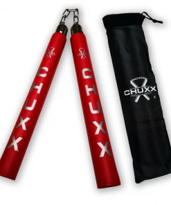 CHUXX Martial Arts Premium Red Chain Practice Nunchaku With Case
