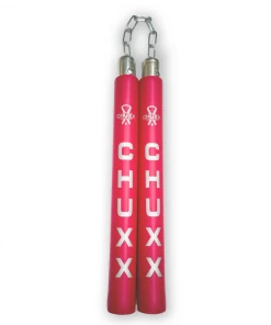 CHUXX Martial Arts Premium Red Chain Practice Nunchaku With Case