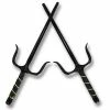 Playwell Chrome Sai Round Black Daggers - Pair