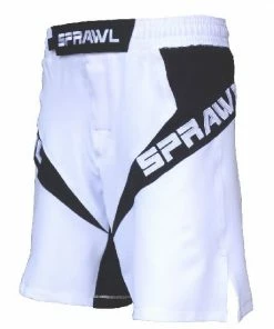 Playwell Sprawl MMA Grappling Shorts & Tops Sprawl Fusion 3 Series Fight Shorts - White/Black