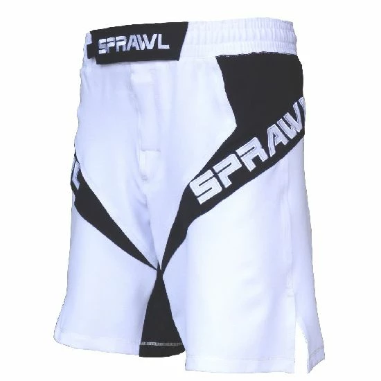 Playwell Sprawl MMA Grappling Shorts & Tops Sprawl Fusion 3 Series Fight Shorts - White/Black 1 Playwell Sprawl MMA Grappling Shorts & Tops Sprawl Fusion 3 Series Fight Shorts - White/Black