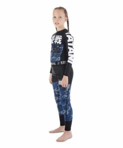 Playwell Tatami Kids Essential Camo Spats Leggings - Blue