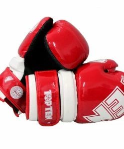 Playwell Top Ten WAKO Approved Pointfighter Glossy Gloves - Red Miscellaneous Gloves